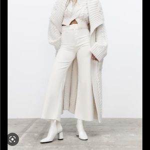 ZARA WIDE LEG CREAM PANT 🍦